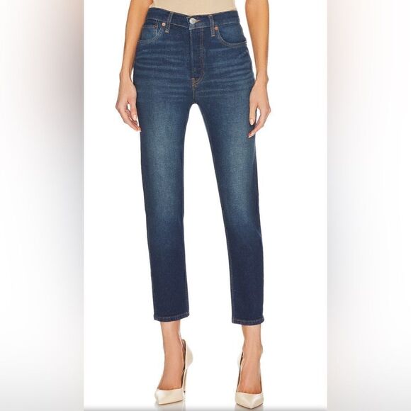 Re/Done NWOT 90’s High Rise Crop Ankle Comfort Stretch Jeans in Royal Fade 26 - Picture 1 of 10